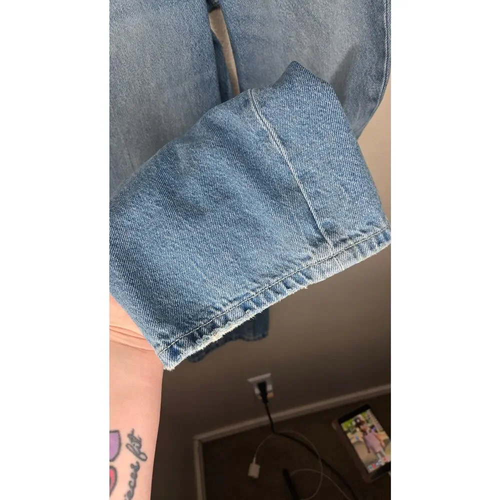 ZARA Kid’s Faded Wide Leg Blue Jeans Size 11-12Y